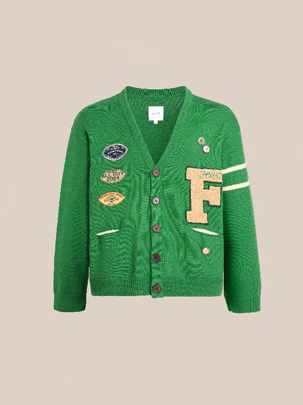 Pineneedle Varsity Knit Cardigan