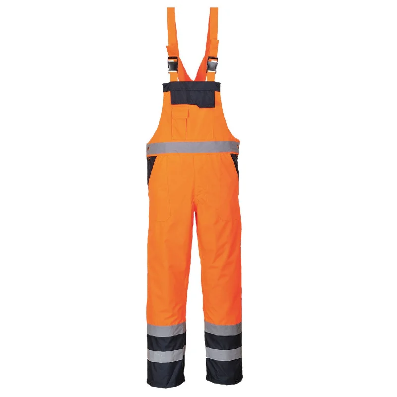 Portwest S489 Contrast Hi Vis Bib & Brace - Lined