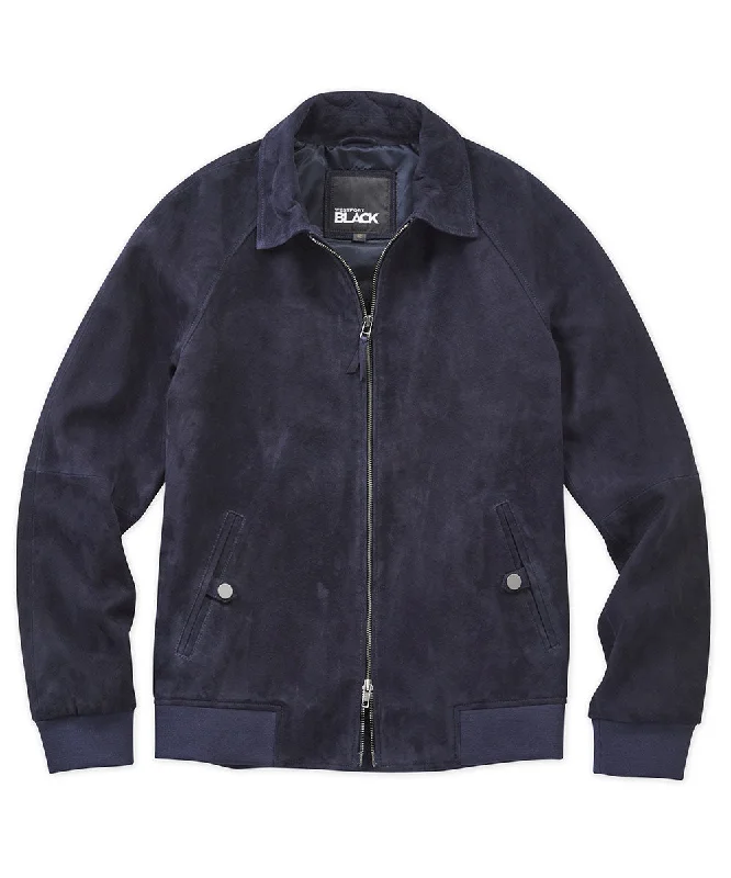 Westport Black Goat Suede Bomber Jacket