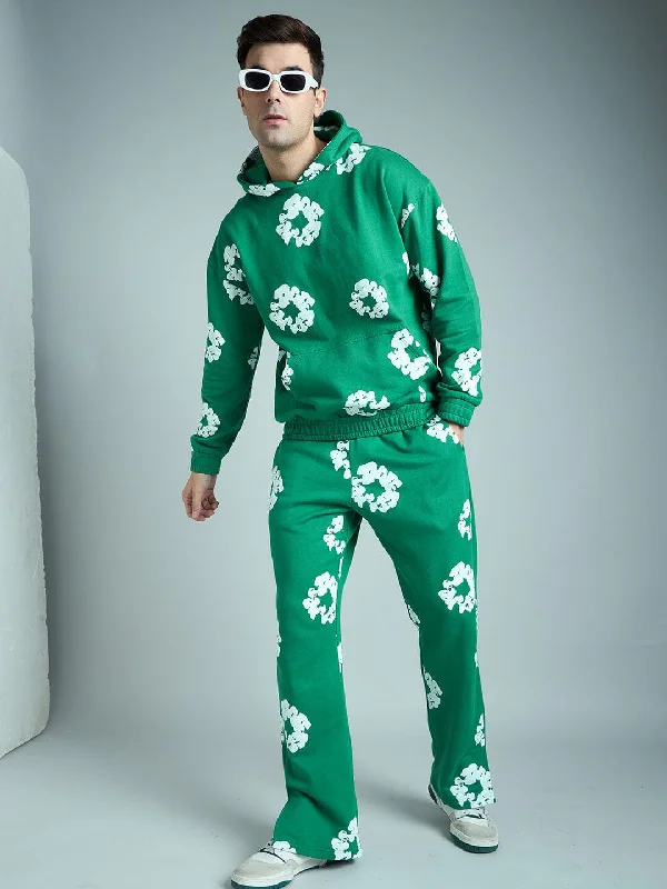 Green Floral Oversized Tracksuit