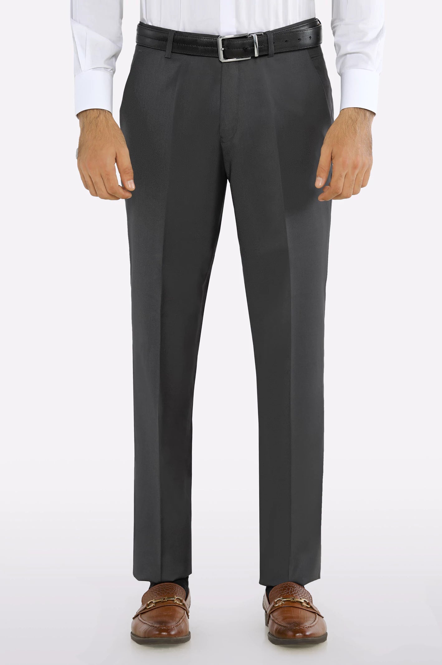 Dark Grey Regular Fit Formal Trouser