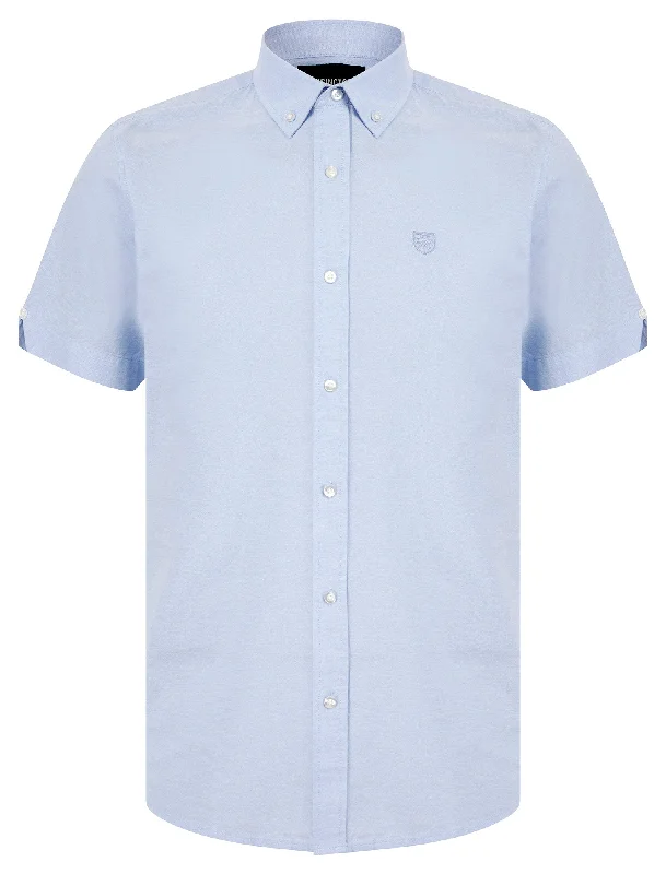 Fetlock Short Sleeve Oxford Cotton Shirt in Sky Blue - Kensington Eastside