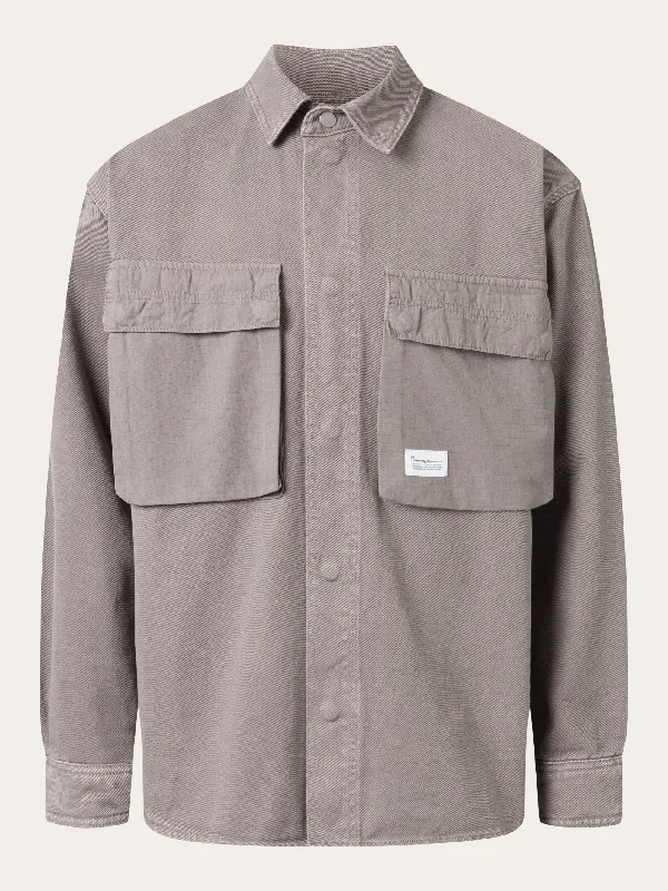 Twill loose fit overshirts - Sharkskin