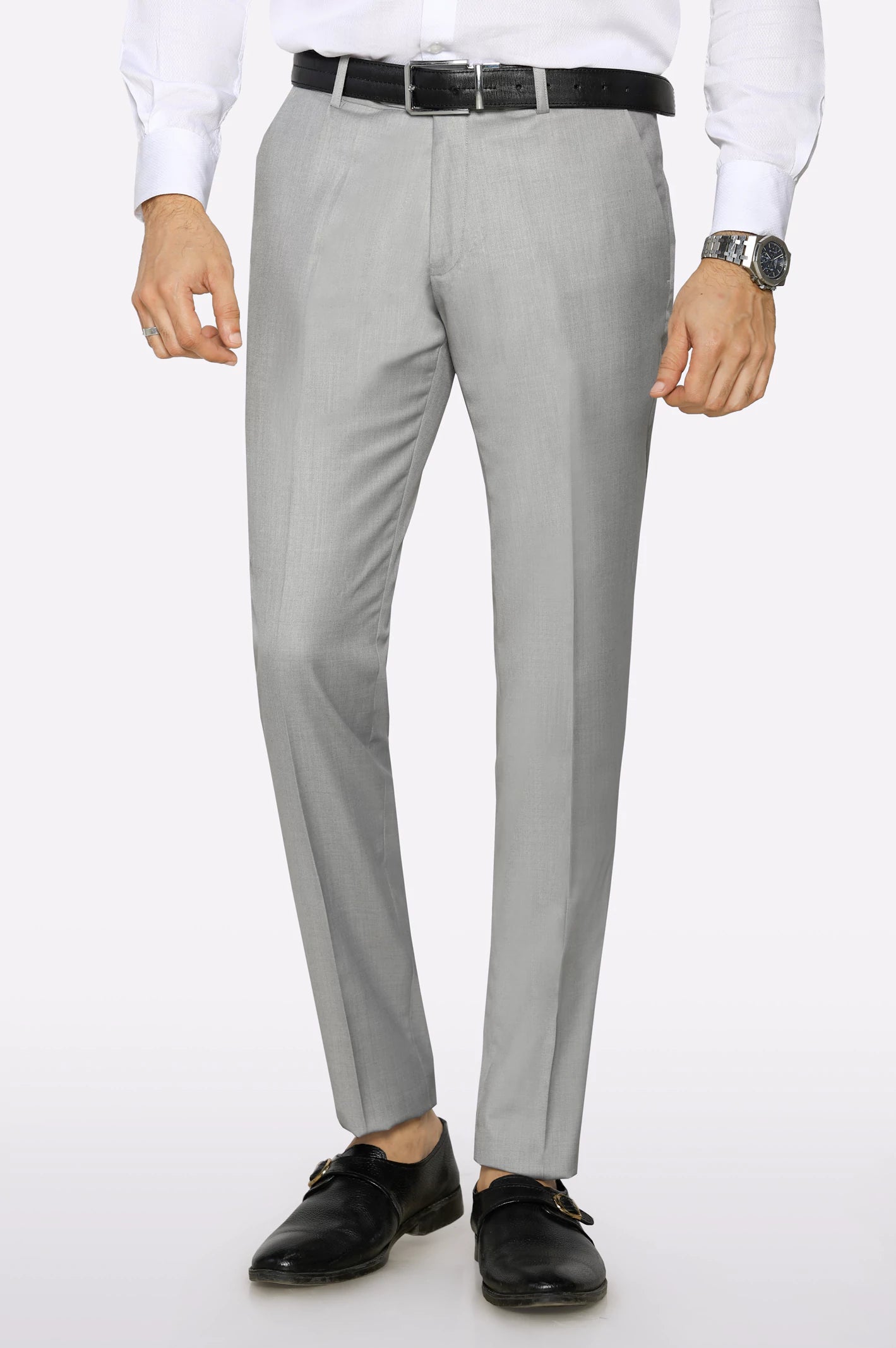 Light Grey Slim Fit Formal Trouser