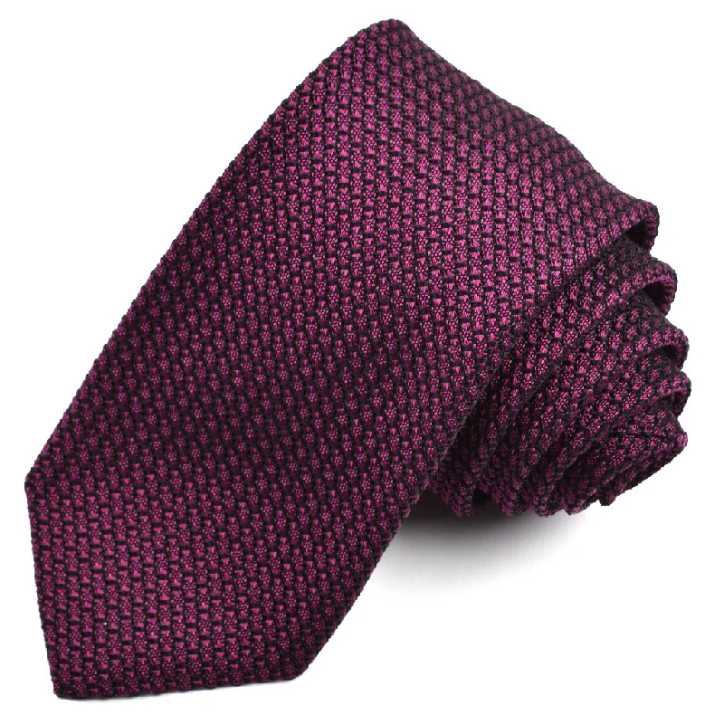 Solid Garza Grossa Grenadine Italian Silk Tie in Eggplant by Dion Neckwear