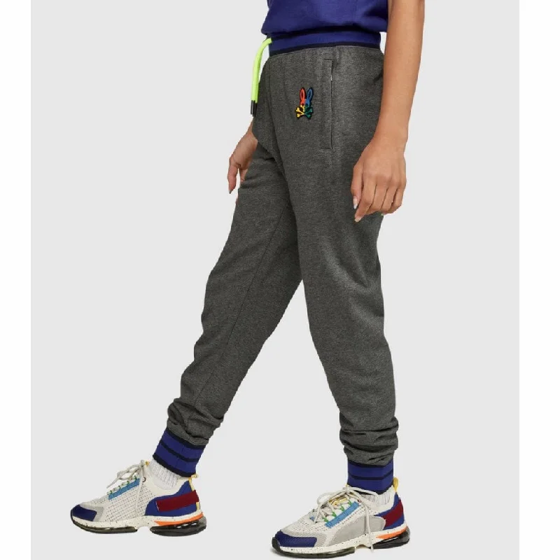 Kids Psycho Bunny Warwick Color Block Logo Pants (Heather Storm)