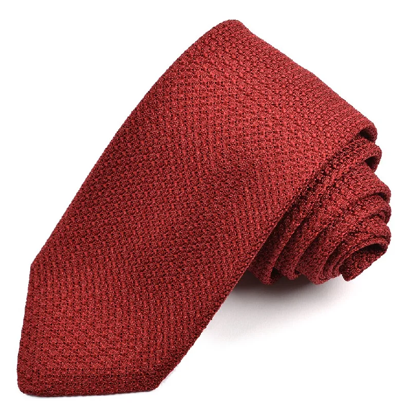 Solid Garza Grossa Grenadine Italian Silk Tie in Wine by Dion Neckwear