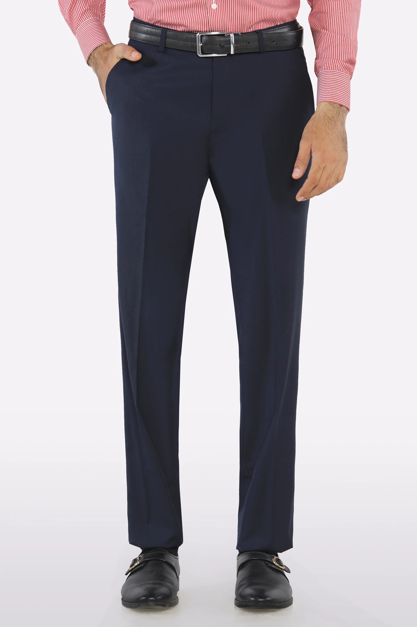 Navy Blue Regular Fit Formal Trouser