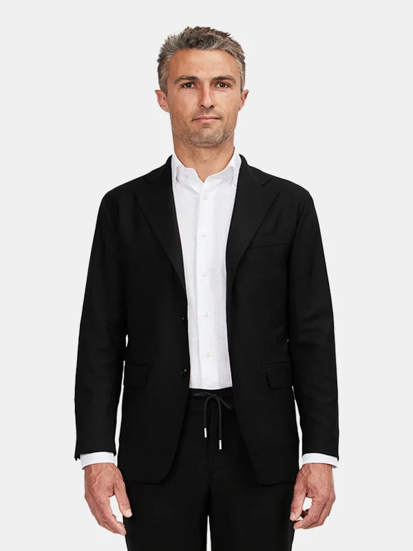 Black Hopsack Slack Suit