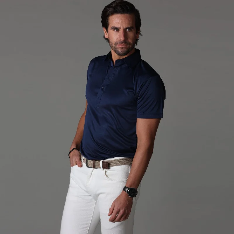 Semi-Spread Collar Polo Navy