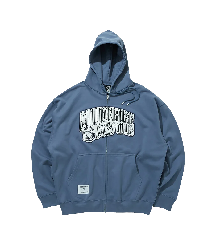 APPLIQUE ARCH LOGO ZIP THROUGH HOOD - NAVY