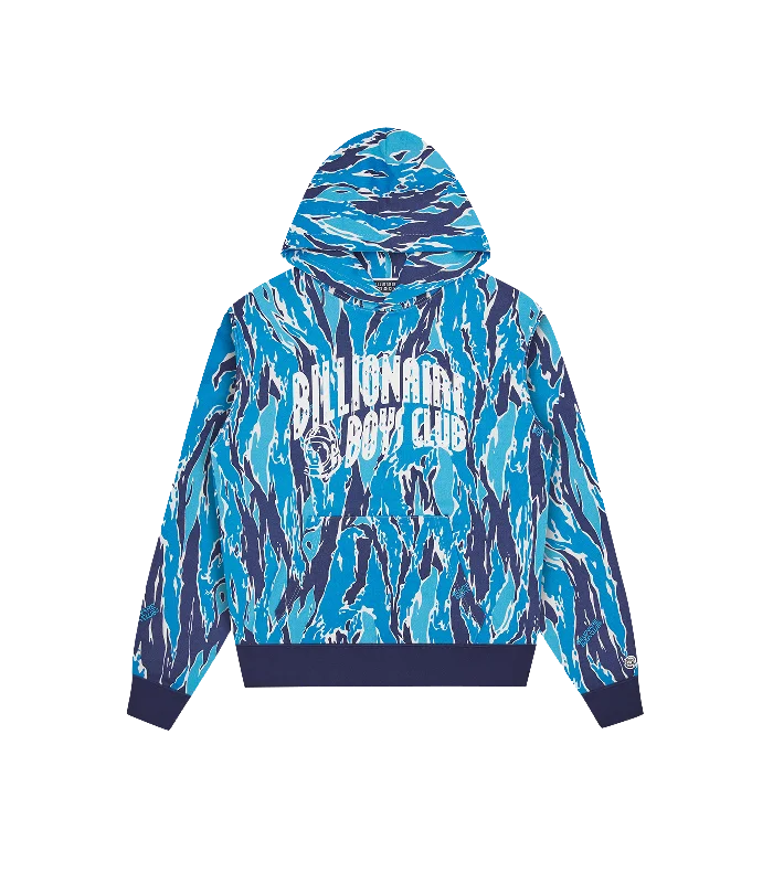 ARCH LOGO CAMO POPOVER HOOD - BLUE