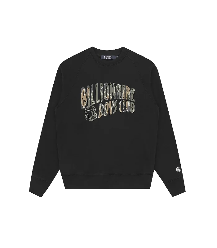 CAMO ARCH LOGO CREWNECK - BLACK