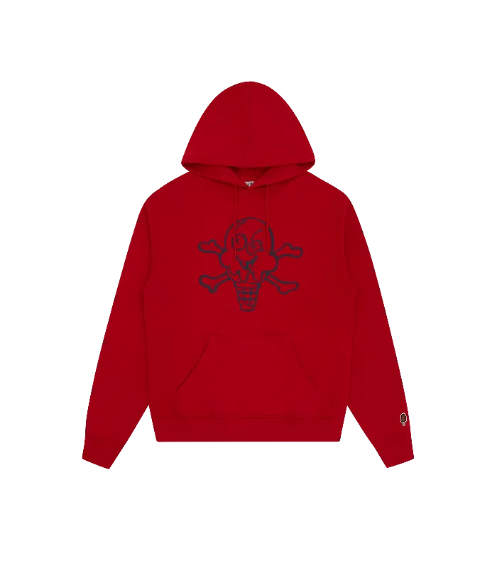 CONES AND BONES POPOVER HOOD - RED