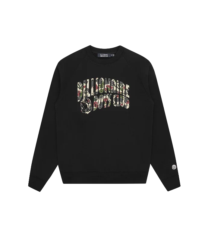 DUCK CAMO ARCH LOGO CREWNECK - BLACK