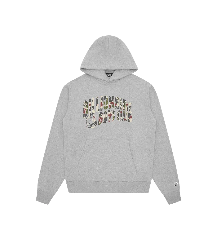 DUCK CAMO ARCH LOGO POPOVER HOOD - HEATHER GREY