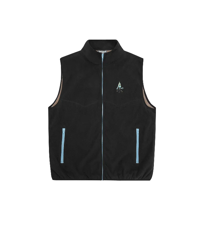 FLEECE VEST - BLACK