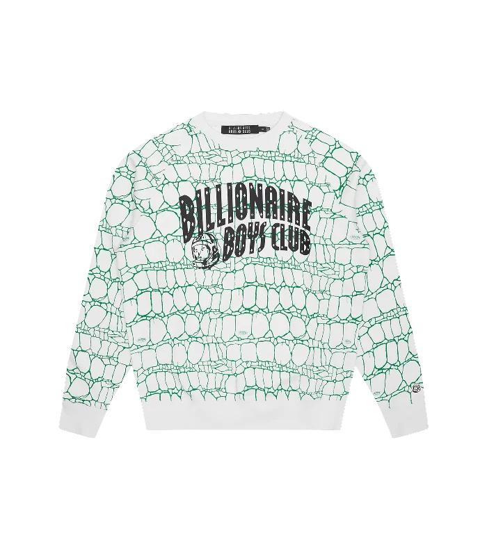 GATOR CAMO ARCH LOGO CREWNECK - WHITE