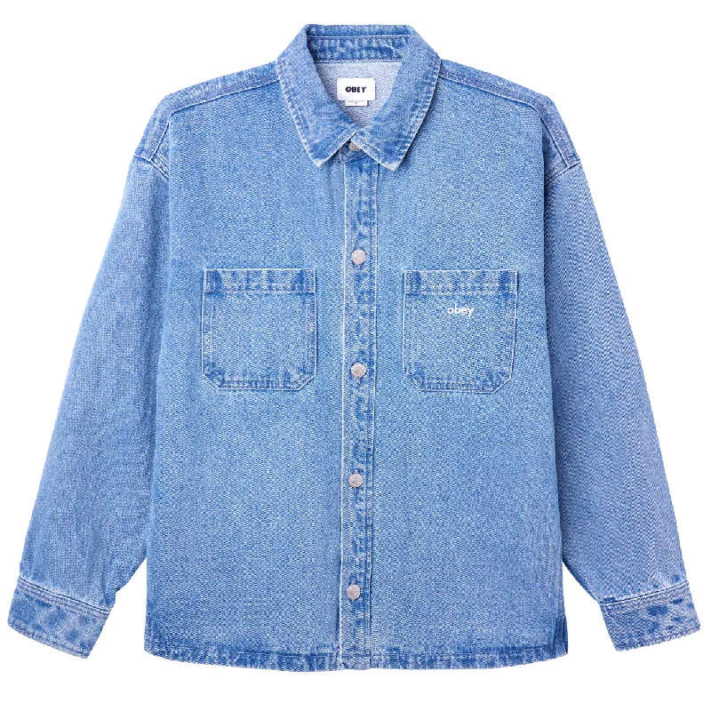 Obey Winston Shirt Jacket Light Indigo