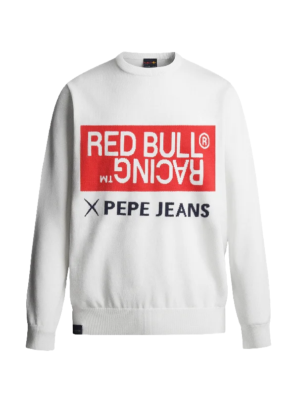 Red Bull Racing Intarsia Knit Crew Neck Sweatshirt by PEPE JEANS