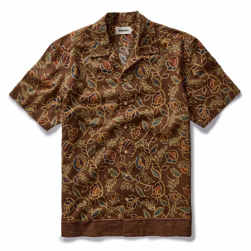 The Short Sleeve Davis Shirt in Burnt Toffee Print