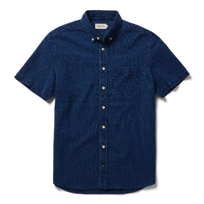 The Short Sleeve Jack in Indigo Seersucker