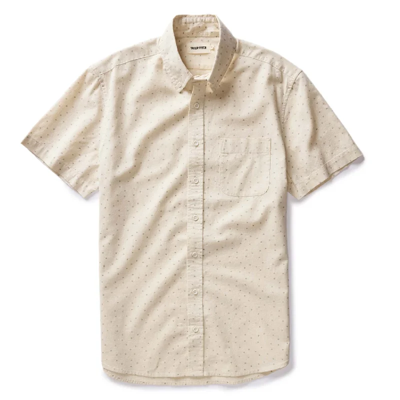 The Short Sleeve Jack in Heather Oat Dot