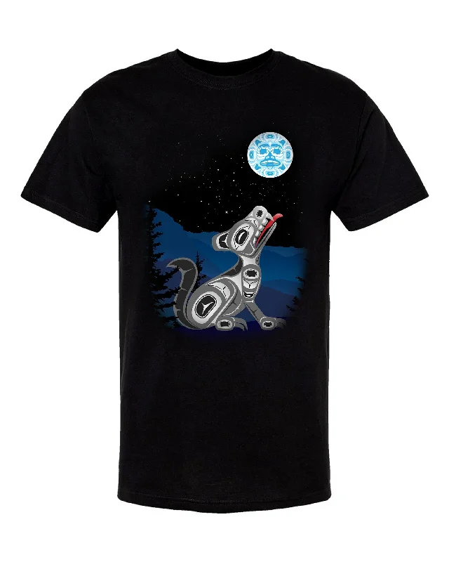 Adult Wolf Moon T-Shirt (First Nations wolf/moon t-shirt)