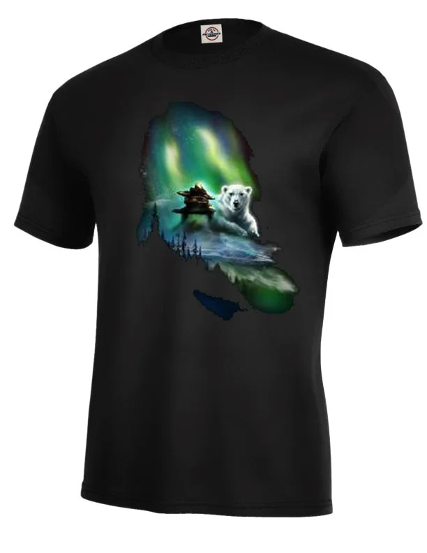 Adult Polar Lights T-Shirt (Polar Bear under Northern Lights)