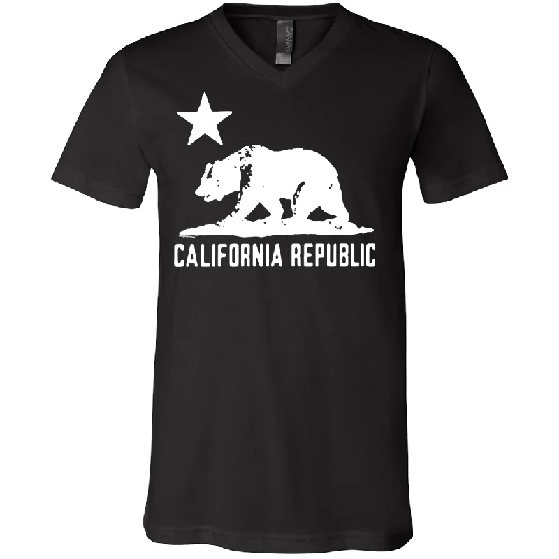 California Flag Oversize White Silhouette Asst Colors V-Neck