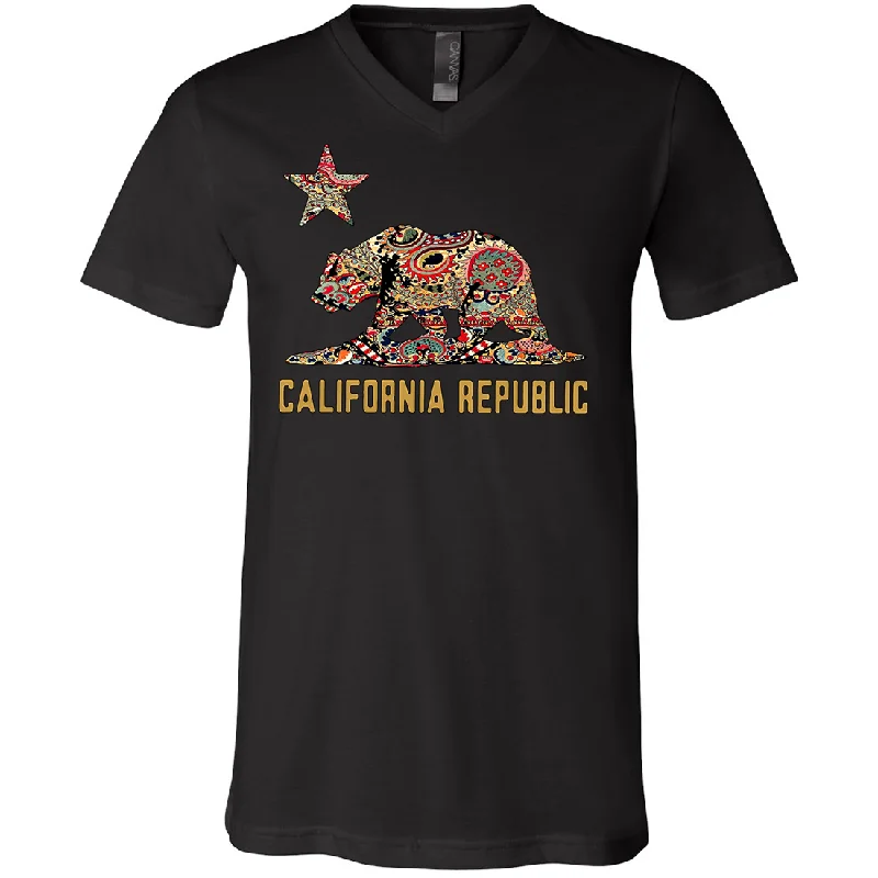 California Republic Paisley Bear Asst Colors V-Neck