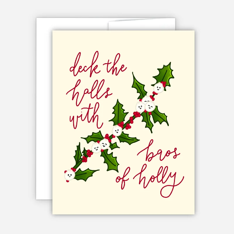 Baos of Holly Christmas Card