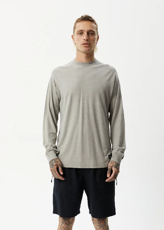 AFENDS Mens Essential - Long Sleeve T-Shirt - Olive