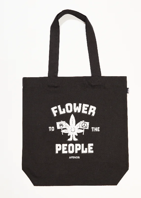 AFENDS Mens Flower - Tote Bag - Black