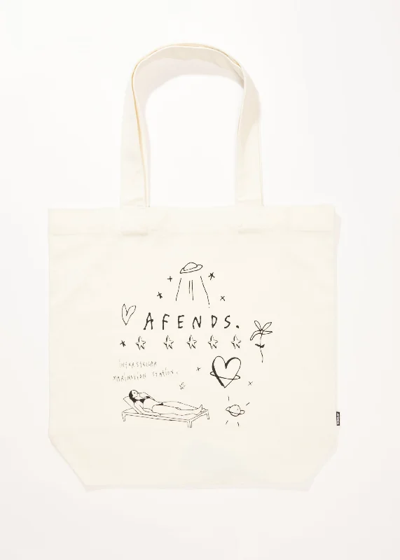 AFENDS Mens Funhouse - Tote Bag - White