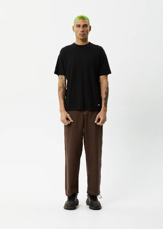 AFENDS Mens Pablo - Baggy Pants - Coffee