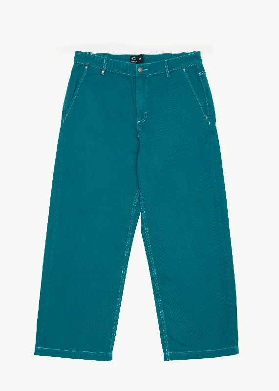 AFENDS Mens Pablo - Baggy Pants - Azure