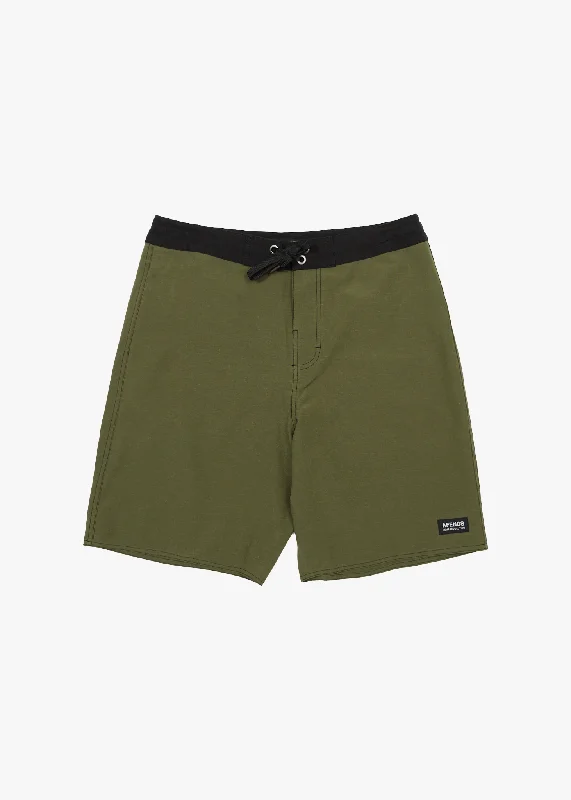 AFENDS Mens Surf Related - Fixed Waist Boardshorts 20" - Military