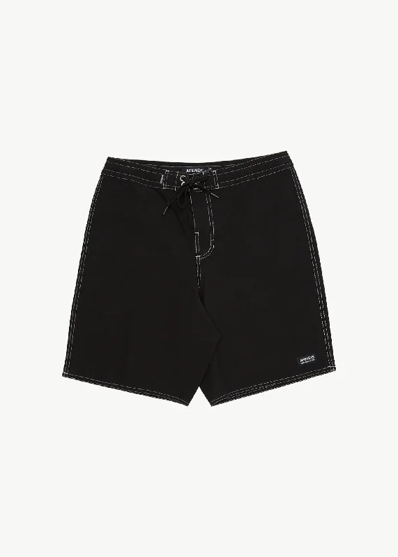 AFENDS Mens Surf Related - Fixed Waist Boardshorts 20" - Black