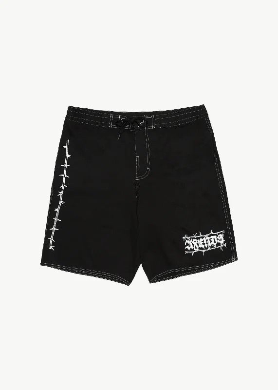 AFENDS Mens Thorny - Surf Related Boardshorts 20" - BLACK